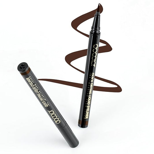 docolor Eyeliner, 2PCS Brown Liquid Eyeliner Waterproof Eye Liner Pen Super Slim Precise All Day Brown Eye Pencils Professional Makeup Liquid Eye Liner Pencil for Women
