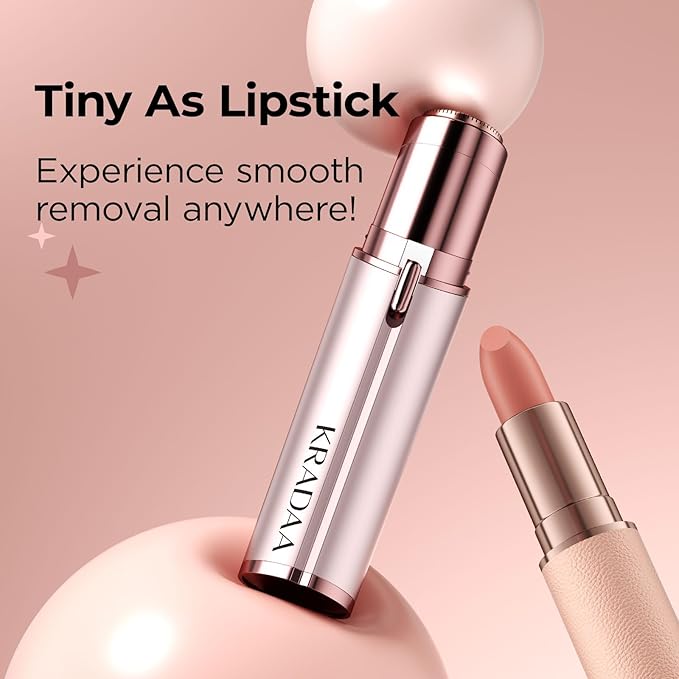 Facial Hair Removal for Women: Electric Face Razor with LED Light - Painless & Instant Results Mini Shaver for Travel Use