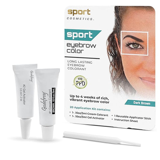 Eyebrow Color For Women, 20 Application Kit, Dark Brown
