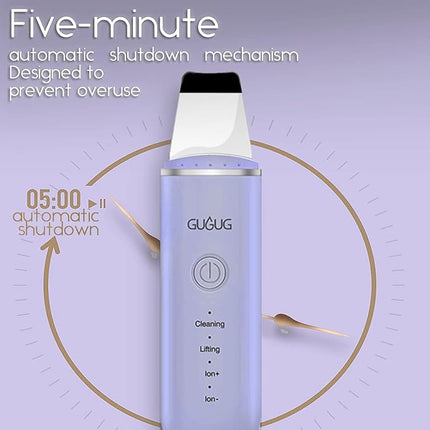 GUGUG Skin Scrubber Face Spatula, 4 Modes Skin Spatula Blackhead Remover Pore Cleaner-Purple