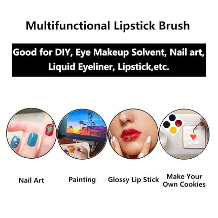 100 Pcs Disposable Makeup Lip Brushes Lipstick gloss brush Lip Gloss Applicators with Soft Brush Head Cosmetic Lip Brush Wands mini paint brushes for cookies (Transparent)