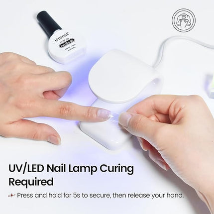 JODSONE 10ml Gel Nail Glue Strong for Nail Tips Long Lasting Extension for Clear Tips and Clear Press On Nail Glue,Salon Art DIY at Home Need U V Light Cured