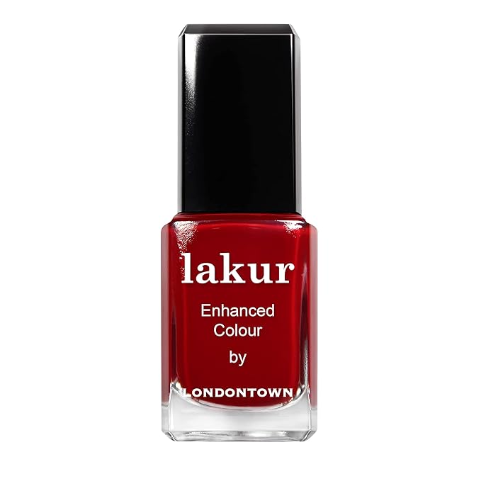 LONDONTOWN lakur Nail Polish - Chip-Resistant, Non-Toxic, Conditions & Hydrates Nails | Glossy Scarlet Red, Vendetta, .40 fl oz