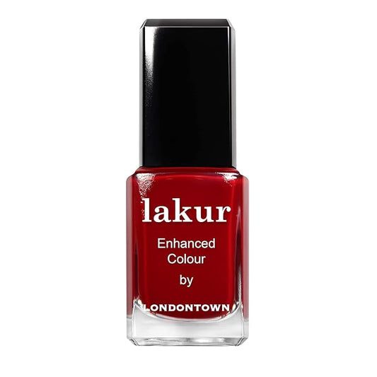 LONDONTOWN lakur Nail Polish - Chip-Resistant, Non-Toxic, Conditions & Hydrates Nails | Glossy Scarlet Red, Vendetta, .40 fl oz