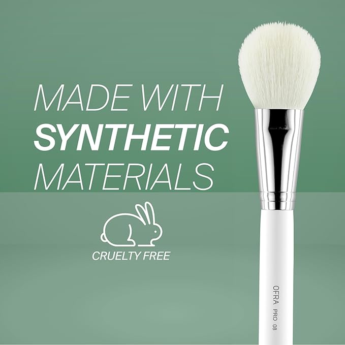OFRA Makeup Brush #8 Powder - Powder Brush for Pressed, Loose Setting, Blush, Bronzer and Contour - Fluffy Makeup Brush