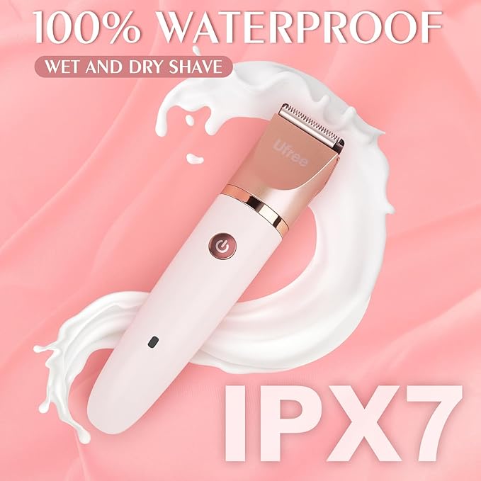 Ufree Electric Shaver Razors for Women Pubic Hair, Bikini Trimmer for Face and Body Hair, Wet & Dry Use Groomer, Hair Trimmer, Birthday Gifts for Women, Gold