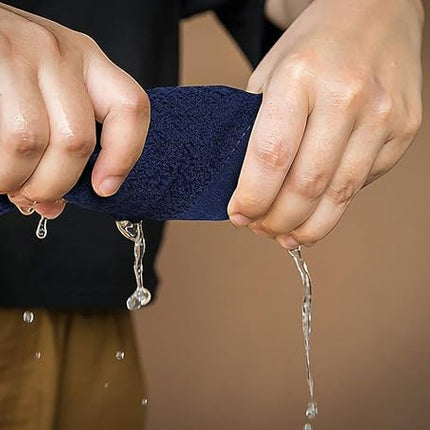 Softolle 100% Cotton Washcloths 24 Pack (12x12 Inches) Soft, Highly Absorbent Washcloth, Face Towels, Wash Cloths for Face, Ring Spun, Bulk Pack (Navy Blue)