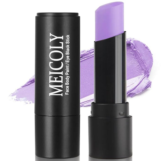 MEICOLY Light Purple Eye Black Stick,Waterproof Eye Black Baseball Softball Football Lacrosse,Lavender Violet Lilac Pale Purple Face Body Paint Stick for Halloween SFX Ursula Cosplay Makeup