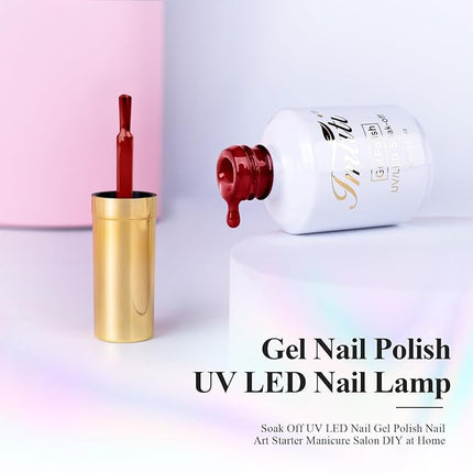 Imtiti Red Gel Nail Polish, 15ML Fire Brick Red Gel Polish Spring Summer LED UV Soak off, Gift for Christmas Holidays, 0.5 Fl Oz