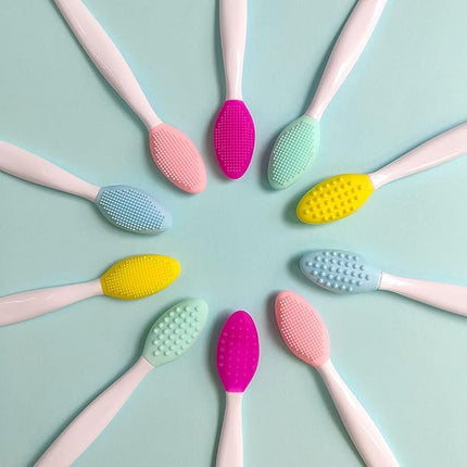 4 PCS Lip Scrub Brush,Double-Sided Silicone Exfoliating Lip Brush Exfoliating Brush for Men Wome Double-sided Soft Lip Brush for Smoother and Fuller Lip Appearance