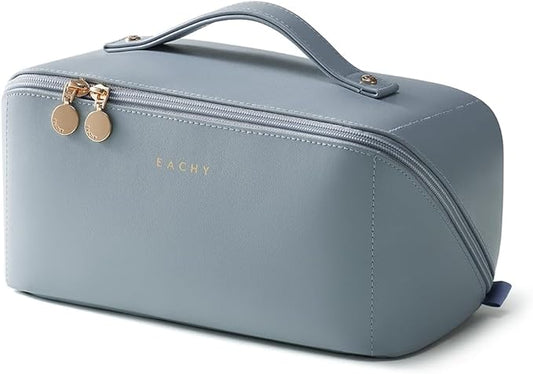 EACHY Travel Makeup Bag,Large Capacity Cosmetic Bags for Women,Waterproof Portable Pouch Open Flat Toiletry Bag Pattern Makeup Bag