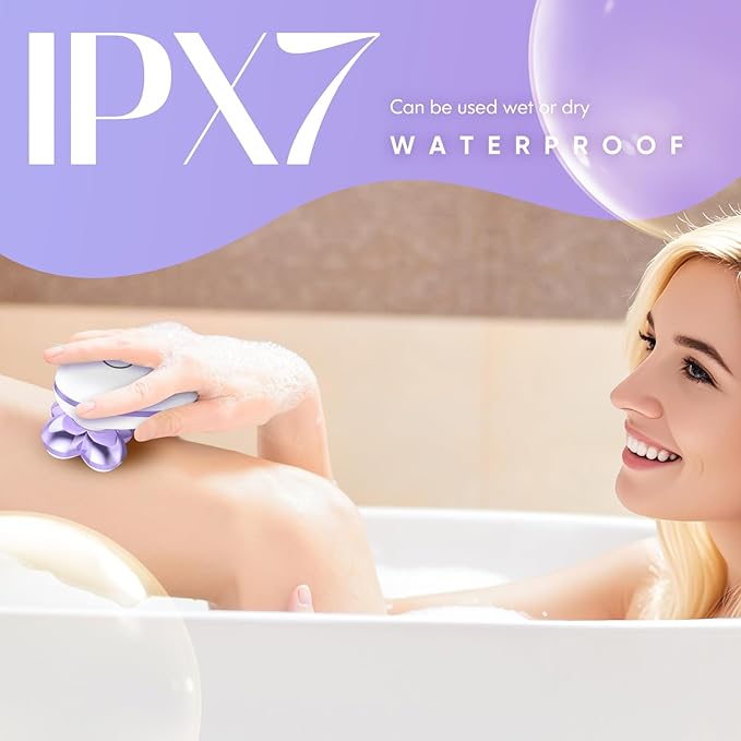 Electric Razors for Women - Upgraded Magnetic Electric Shaver for Women, Cordless Painless Hair Remover for Legs Bikini Face, Lady Trimmer for Sensitive Skin, Detachable and Waterproof, Grape