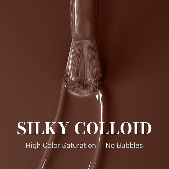 MelodySusie Americano Brown Gel Nail Polish,0.5fl oz Nails Soak Off UV LED Caramel Brown Gel Polish Gift for Women Nail Art Manicure Salon DIY Nail Design Decoration at Home-534-A2205