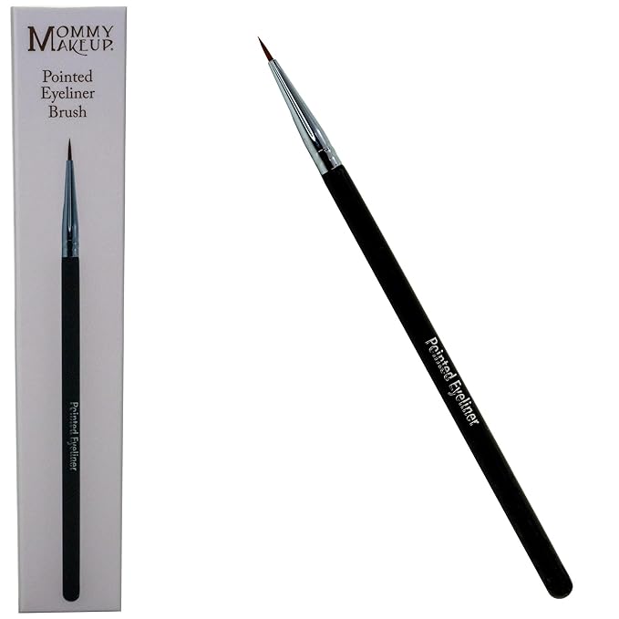 Pointed Eyeliner Brush - Ultra Fine Premium Synthetic Vegan Bristles - Precision Gel Eye Liner Brush for Makeup Artist-Quality Results, Cruelty Free by Mommy Makeup