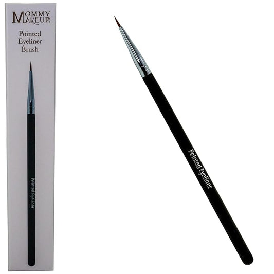 Pointed Eyeliner Brush - Ultra Fine Premium Synthetic Vegan Bristles - Precision Gel Eye Liner Brush for Makeup Artist-Quality Results, Cruelty Free by Mommy Makeup