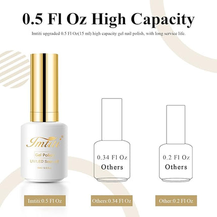 Imtiti Gold Yellow Gel Nail Polish, 1 Pcs 15ml Platinum Glitter Color Soak Off LED Long-Lasting Nail Gel Polish Nail Art Starter Manicure Salon DIY at Home, 0.5 Fluid Ounces