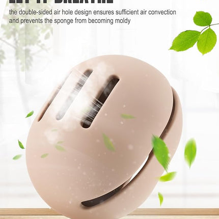 FERYES 2 PCS Makeup Sponge Holder – Shatterproof Eco-Friendly Silicone Beauty Make Up Blender Case for Travel