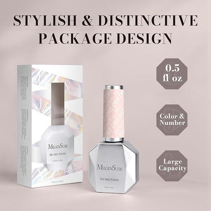 MelodySusie 0.5fl oz Nude Pink Gel Nail Polish, Nails Soak Off UV LED Light Rose Pink Nude Gel Polish Gift for Women Nail Art Manicure Salon DIY Nail Design Decoration at Home-093-A2407