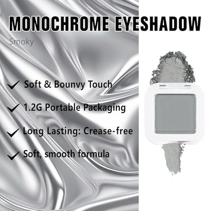 Kaely Pressed Single Eyeshadow Makeup, Smoky Gray Matte Highly Pigmented Monochrome Eye Shadow Palette, Waterproof Neutral Powder Mini Eyeshadow, sombras para ojos, Lightweight Blendable, 10