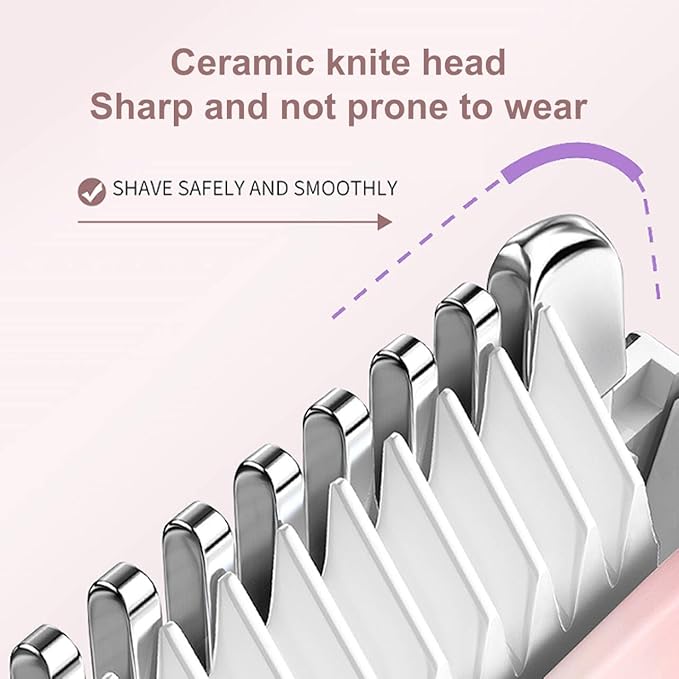 Dermave Bikini Shaver for Women, Bikini Trimmer for Women with Dual Head Shaver, Painless Wet & Dry Electric Razor for Smooth Bikini Line, Rechargeable & Portable, Pink