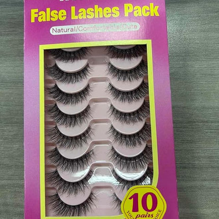 wiwoseo Eyelashes Clear Band Natural Wispy Lashes Natural Look Russian Strip Lashes 3D Effect 16MM Cat Eye Lashes that Look Like Extensions False Lashes 10 Pairs Pack
