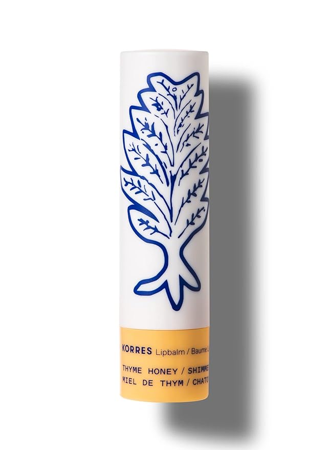 KORRES Lip Butter Stick Thyme Honey Shimmer, Hydrating Lip Balm with Greek Hypericum Balsam Oil, Moisturizing Natural Shine & Subtle Tint for Soft Smooth Lips, Lip Care for Women & Men, 0.17 Oz Stick