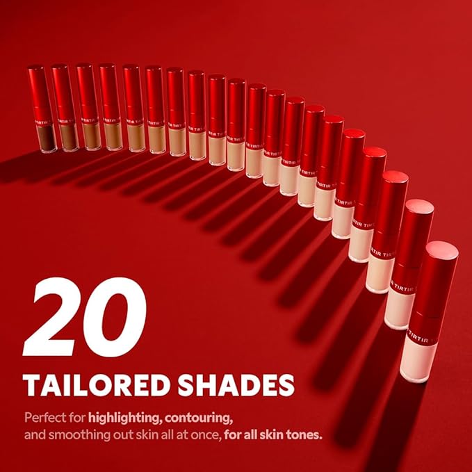 TIRTIR Glide&Hide Blurring Concealer - Creamy texture, Conceals dark circles and wrinkles, Dual formula (liquid tip & balm stick), Long-lasting wear, Korean Makeup, #7.5W, 0.28 Oz