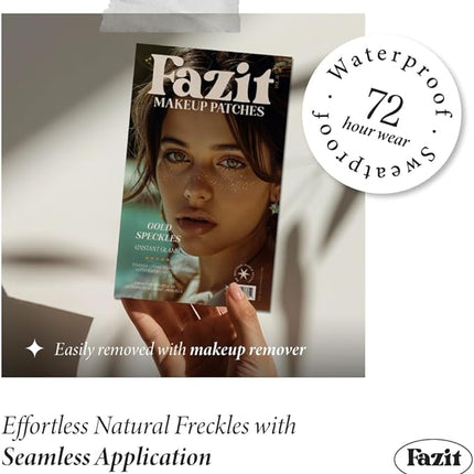 Fazit Makeup Patches - Gold Speckles - Glow Up Make-Up Patches - Cute Glitter Makeup Accessories for Women - Cosmetic Glitter for Face