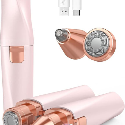 IFANZETECH Eyebrow Trimmer Facial Hair Removal for Women: 2 in 1 Rechargeable Facial Hair Remover & Eyebrow Razor, Electric Painless Face Shaver for Women with LED Light for Eye brow, Lips & Face