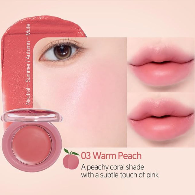 ETUDE Fruity Lip & Cheek Balm Peach 2.3g Coral Pink Orange Red Teak Lip Lipstick