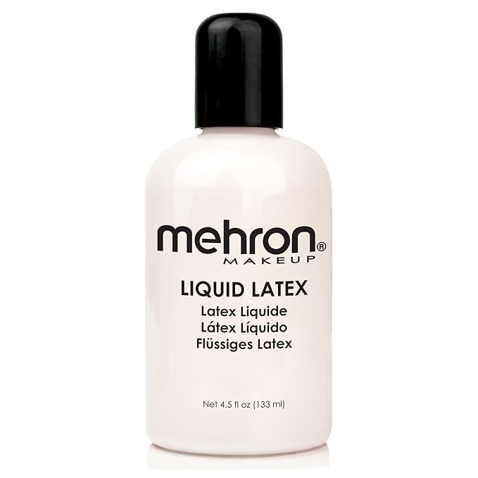 Mehron Makeup Liquid Latex | SFX | Halloween Latex Makeup | Glue for Skin | Prosthetic Glue 4.5 fl oz (133 ml) (Clear)