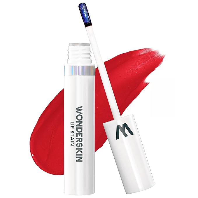 Wonderskin Wonder Blading All Day Lip Stain Peel Off Masque - Long Lasting, Waterproof and Transfer Proof Red Lip Tint, Matte Finish Peel Off Makeup (Playful Stain & Go Masque)