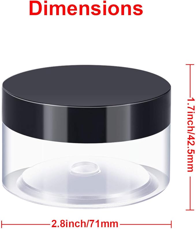 SATINIOR 24 Pieces Empty Clear Plastic Jars with Lids Round Storage Containers Wide-Mouth for Beauty Product Cosmetic Cream Lotion Liquid Butter Craft and Food (Black Lid, 4 oz)