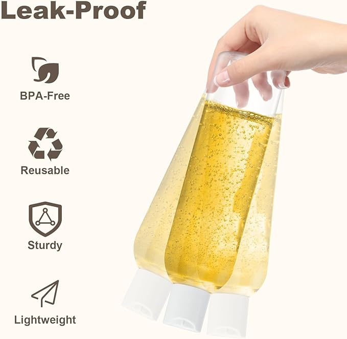 30 Pack 8 oz Clear Plastic Bottles with White Disc Caps Refillable Empty Squeeze Containers Cosmetic Bottles for Toiletries Conditioner Shampoo Lotions Gels