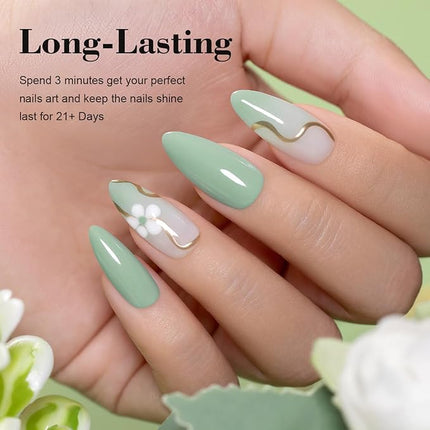 RARJSM Light Green Gel Nail Polish Pastel Green Gel Nail Polish 1PCS 15ML Spring Summer Color GelPolish Soak off U V LED Curing Required Nail Art French Manicure Salon DIY at Home