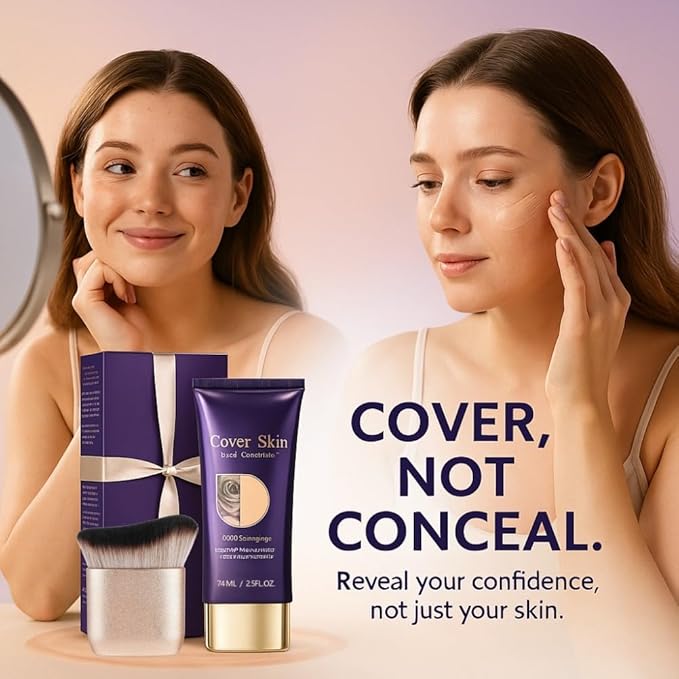 Body Concealer with Brush – Waterproof Full Coverage Body Foundation for Scars, Stretch Marks & Tattoos – Streak-Free Leg & Arm Makeup for Even Skin Tone and Natural Radiant Finish