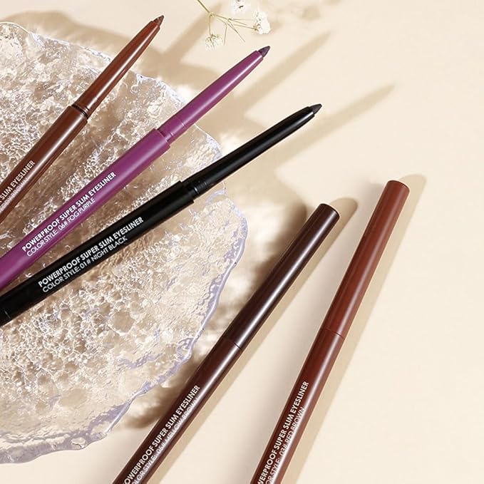 Kaely Red Brown Gel Eyeliner,Smooth Eye Liner Waterproof Smudge Proof,Multi-Use Pencil Eyeliner,Built in Sharpener,Longwearing Eye Makeup,Vegan,delineador de ojos contra el agua,03