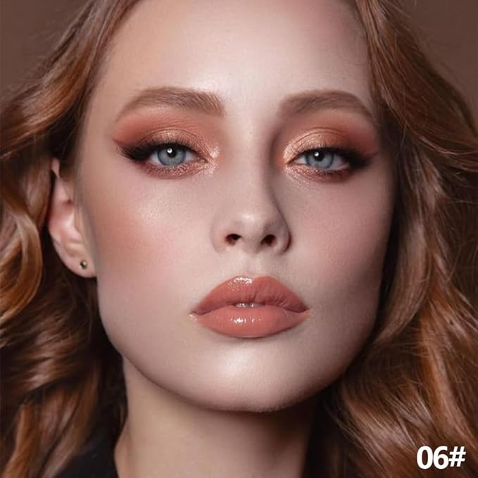 Copper Shimmer Cream Eye Shadow Stick Makeup for Women, Copper Shimmer Matte Eye Shadow Brightener Stick for Eyes, Long-lasting Waterproof Eyeshadow Pencil Applicator Blendable for Eye Highlight 06