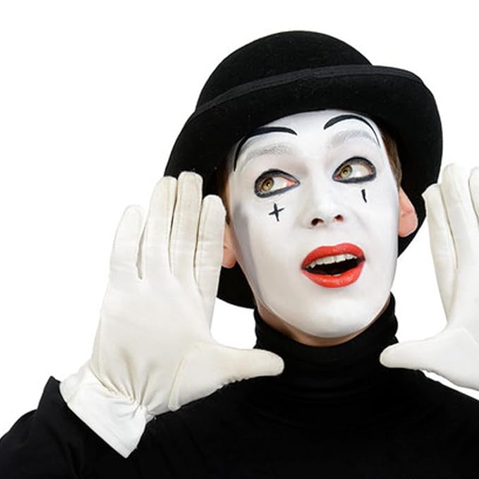 MEICOLY Clown White Face Body Paint Stick(1.06 Oz),Foundation Cream Makeup,Face Paint for Halloween Joker Zombie Vampire Skeleton Skull Special Effects Mime Makeup,White Eye Black Stick for Sports