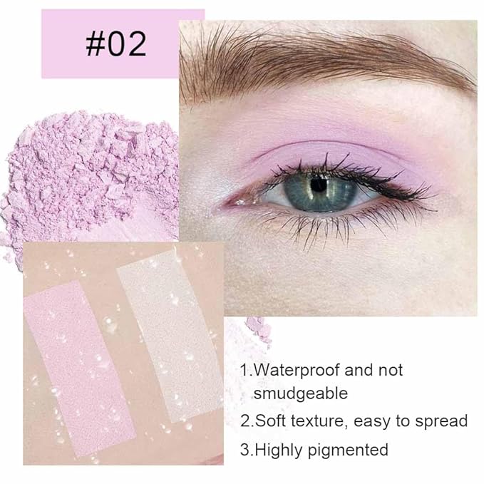 Eyeshadow Single Matte, High-Pigment Monochrome Eye Shadow Pressed Powder, Everyday Velvety Silky Eye Makeup Looks, Professional Long-Lasting Waterproof Single Eyeshadow Palette, Pink Nude 02