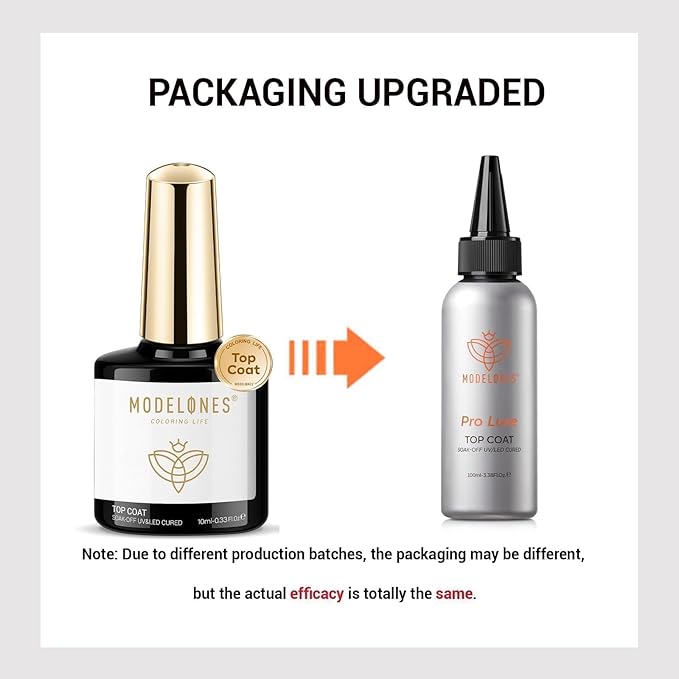 modelones Gel Top Coat, 100ml No Wipe Extra Glossy Top Coat Gel Nail Polish Long-Lasting High Gloss Bulk Salon Grade Top Coat Refill Clear Nail Polish, for Nail Techs, Manicure Stores & DIY