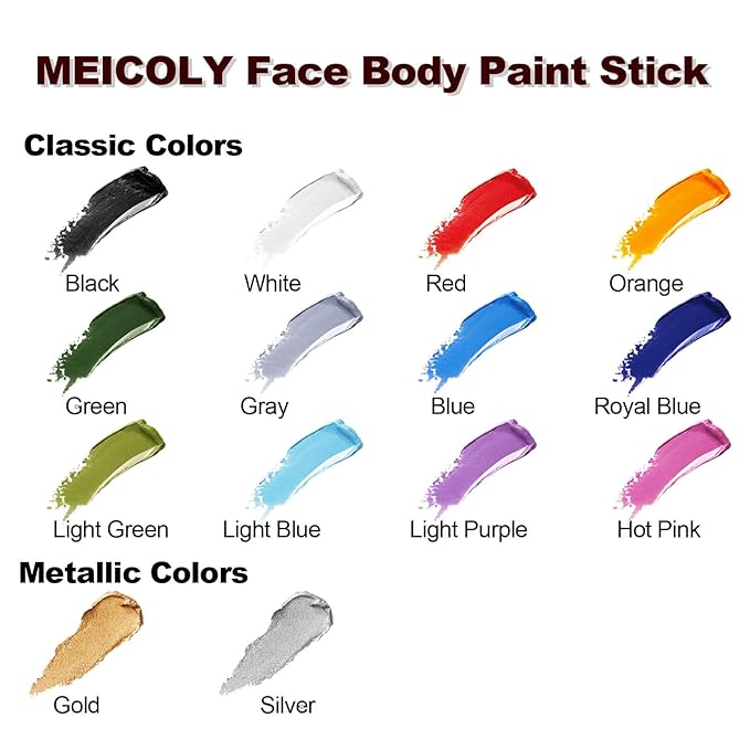 MEICOLY Light Green Face Body Paint Stick(1.06 Oz),Christmas Makeup Stocking Stuffers,Hunting Camo Gamora,Disgust Goblin Witch Face Makeup,Ogre Green