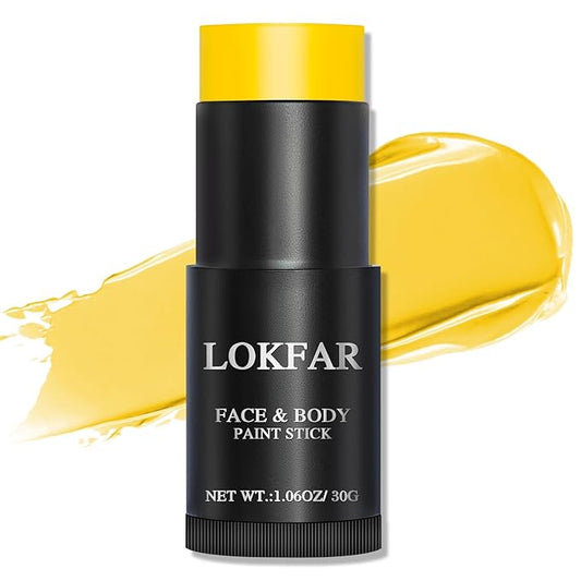 Yellow Face Body Paint Stick, Eye Black Stick for Sports, Waterproof Full-Coverage Yellow Face Makeup for Halloween Lion Tiger Minions Stage Cosplay Makeup