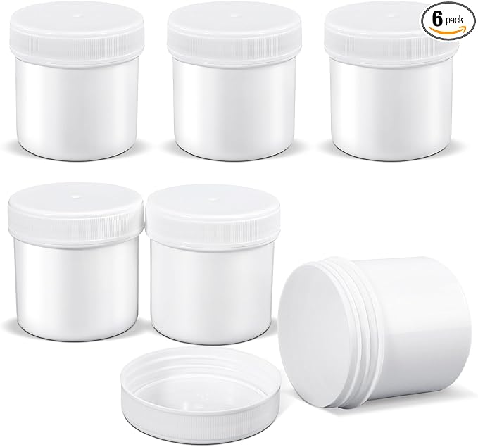 ASEVAT 3.4 oz Leak Proof Travel Jars for Creams, Refillable Plastic Csmetic Jars, Travel Containers for Creams, Lotion Containers with Lids, Travel Cream Container for Face Creams (White)