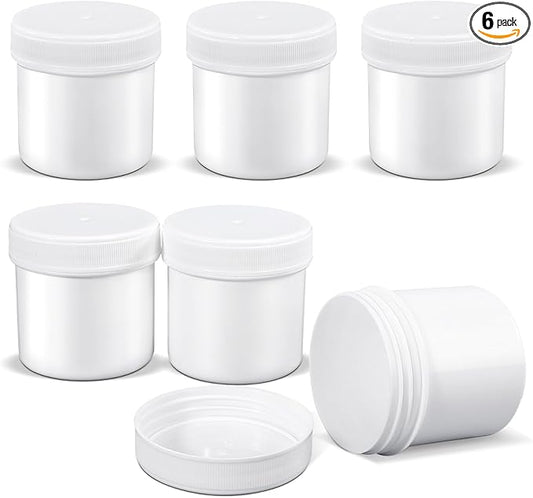 ASEVAT 3.4 oz Leak Proof Travel Jars for Creams, Refillable Plastic Csmetic Jars, Travel Containers for Creams, Lotion Containers with Lids, Travel Cream Container for Face Creams (White)