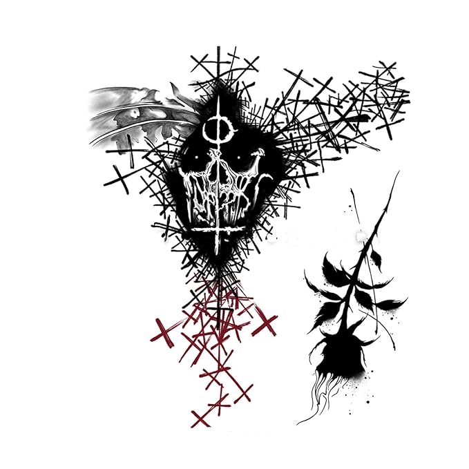 Large Temporary Tattoos Women Temporary Neck Tattoos Temporary Realistic Flower Chest Tattoo for Adults (Temporary Tattoos Sticker 30)