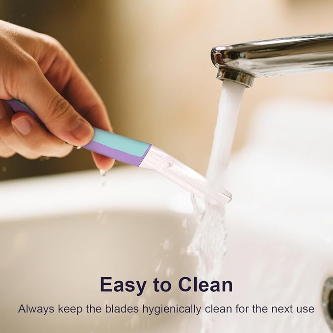 Dermaplane Razor - Facial Razor for Women - Dermaplaning Tool, with 19 Microblades for Face, Peach Fuzz Remover, Remove Facial Hair for Smoother Skin and Perfectly Shape Brows, Wisteria