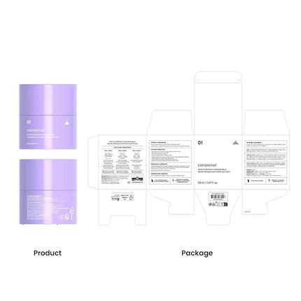 caraseoul Gentle Grinding Cleansing Balm Makeup Remover with BHA Salicylic Acid & Bakuchiol, Vegan, Non-Greasy Texture, Cleansing Oil Travel Size, Korean Skin Care, For All Skin Type (50ml/1.69 fl.oz)