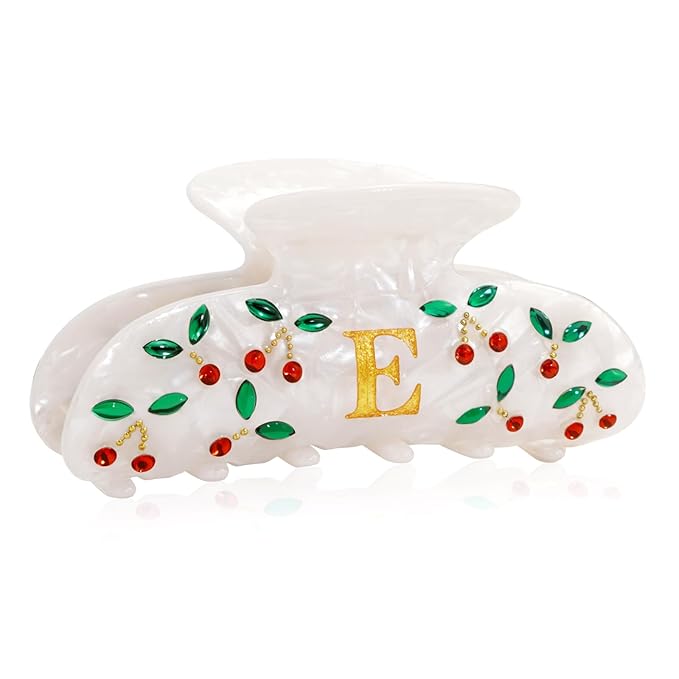 Bridesmaid Gifts Hair Clips for Women, Personalized Bridesmaid Gift Cute Letter Cherry Claw Clips, Wedding Gift, Bridesmaid Gifts, Birthday Gifts, Christmas Gift, Letter E