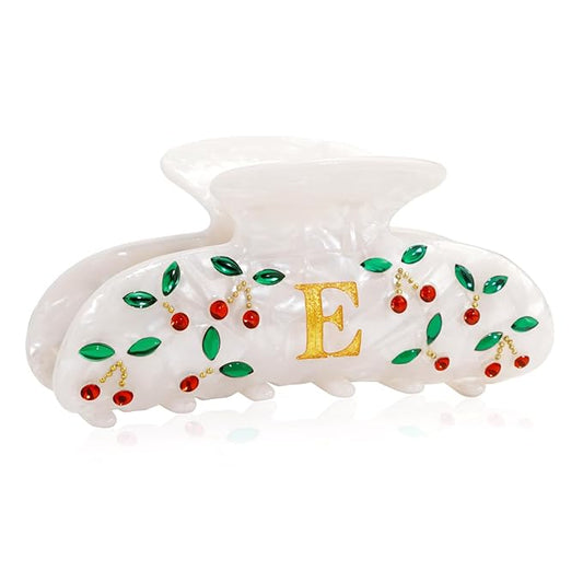 Bridesmaid Gifts Hair Clips for Women, Personalized Bridesmaid Gift Cute Letter Cherry Claw Clips, Wedding Gift, Bridesmaid Gifts, Birthday Gifts, Christmas Gift, Letter E